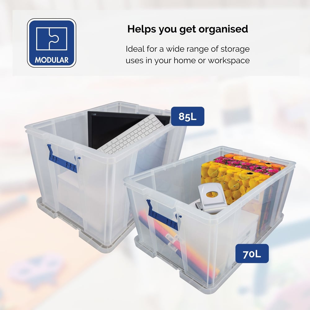 Fellowes Prostore 70L and 85L Storage Box with Lid 3 Pack Image 3