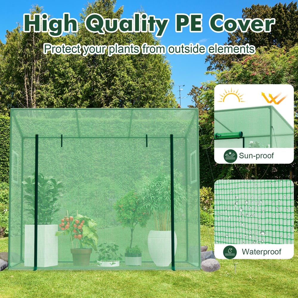 Costway Outdoor Walk-in Greenhouse with PE Cover Image 5