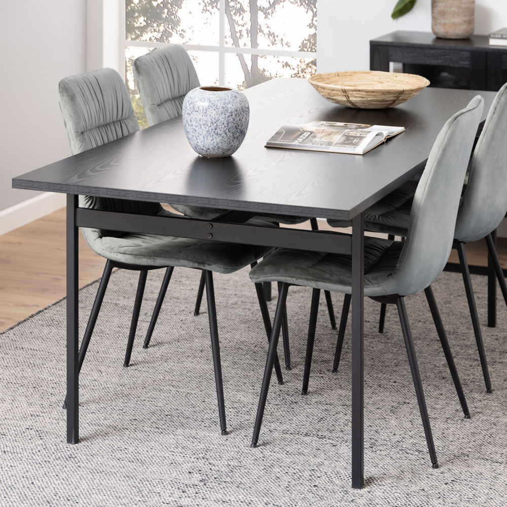 Florence Angus 6 Seater Dining Table Black Image 7