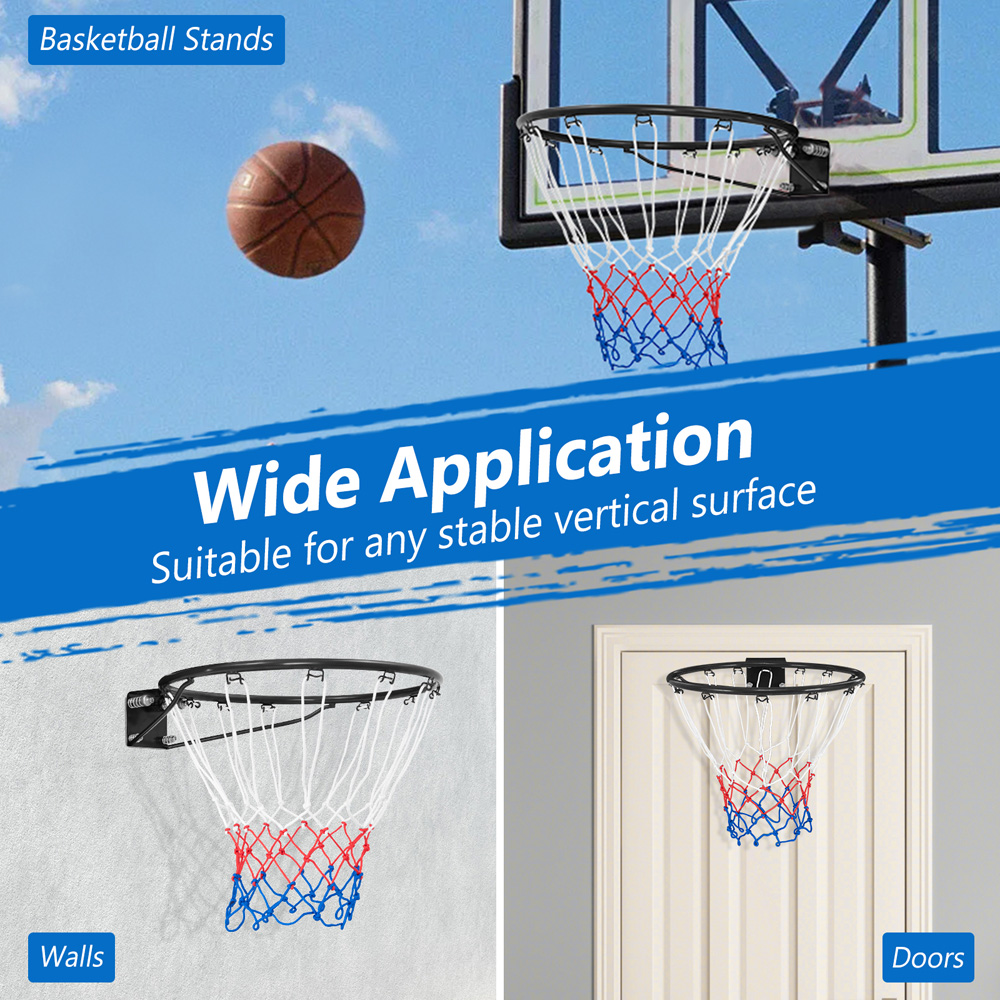 Costway Black Heavy Duty Basketball Rim Image 7