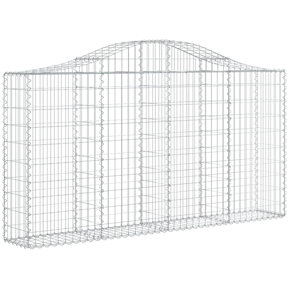 vidaXL Silver Galvanised Iron Gabion Basket 200 x 30 x 100/120cm 11 Pack Image 1