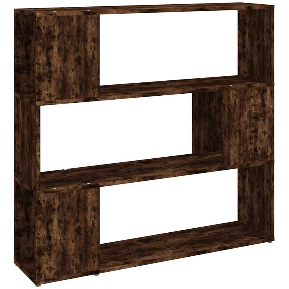 vidaXL 3 Shelf Smoked Oak Bookcase Image 2