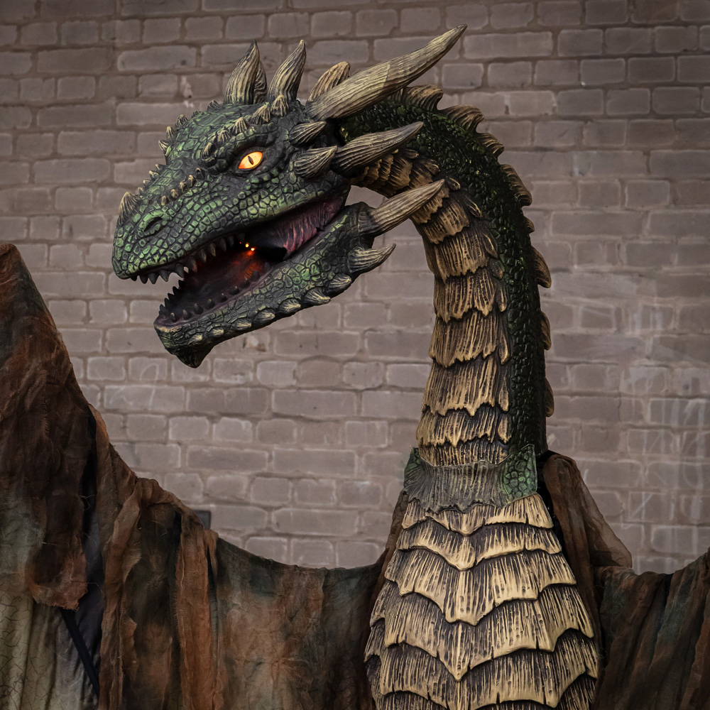 Samuel Alexander LED Dark Forest Dragon Halloween Animatronic Decoration 7ft Image 7