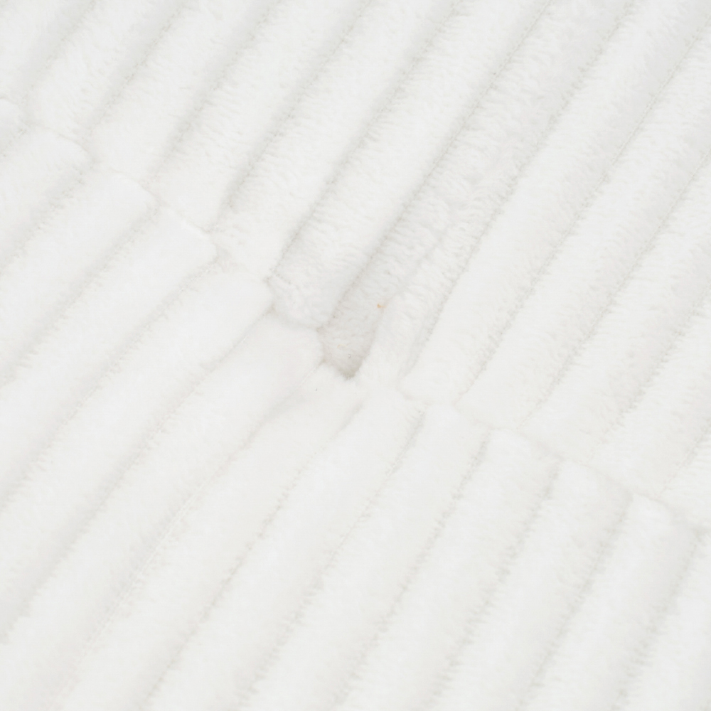 Living and Home Single Seater White Foldable Corduroy Upholstered Sofa Bed Image 5