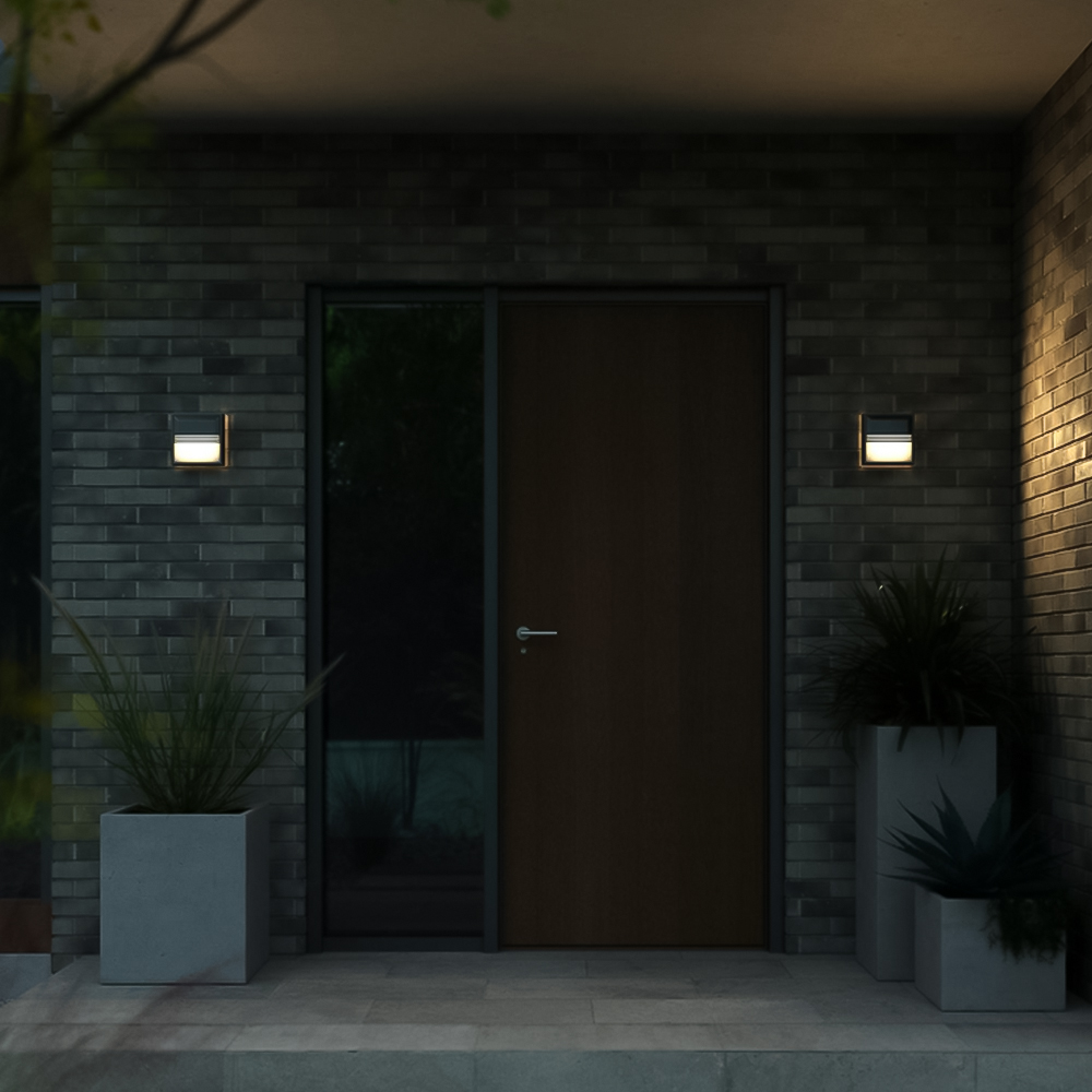 Nordlux Oliver Black Square Outdoor Wall Light with Replaceable Covers Image 7