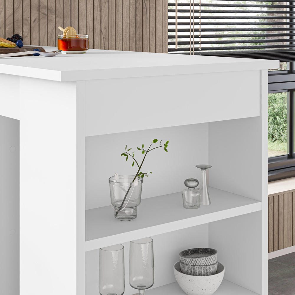 Decortie Swallow 4 Shelf White Bar Table Image 3