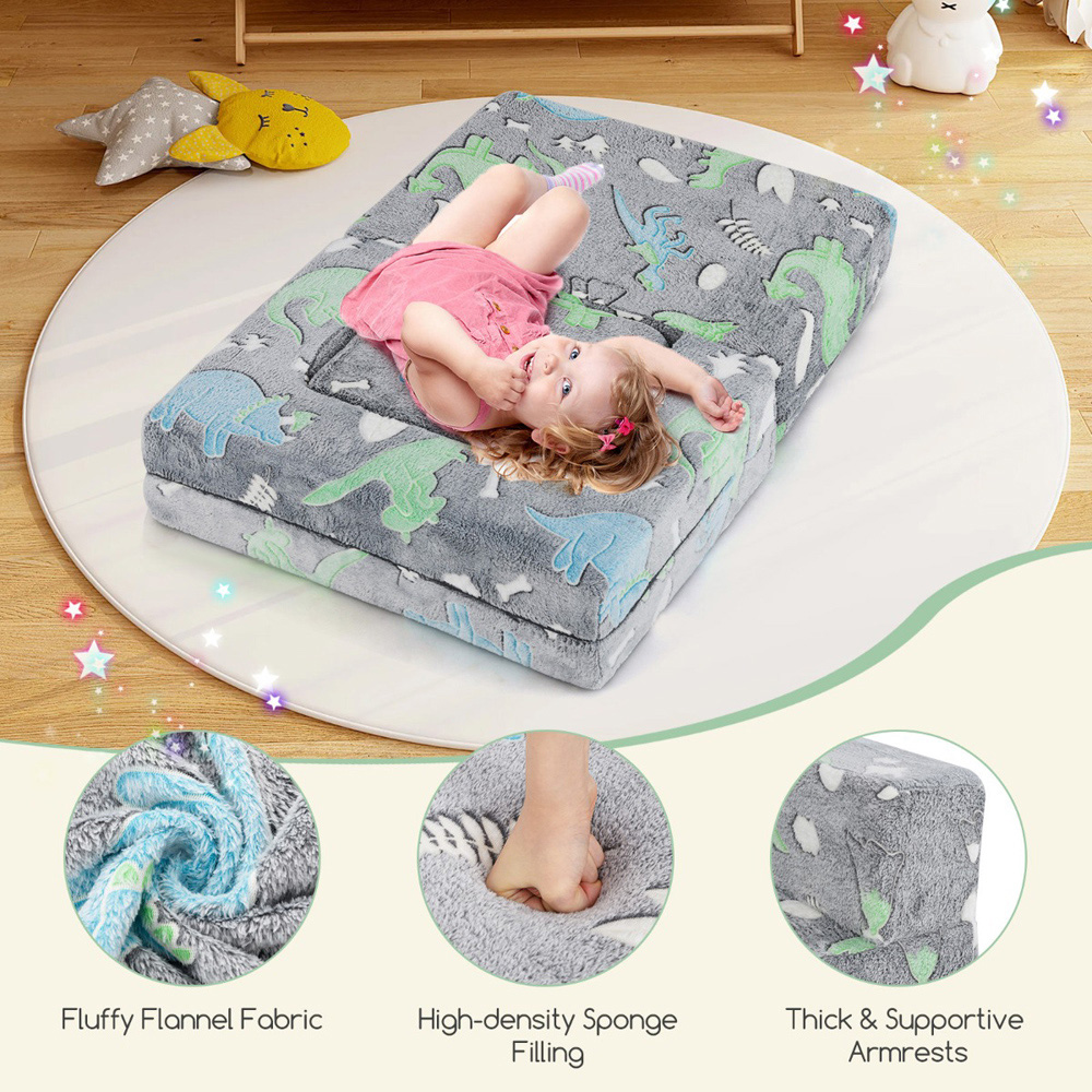 Costway Grey Toddler Play Couch with Machine Washable Cover Image 6