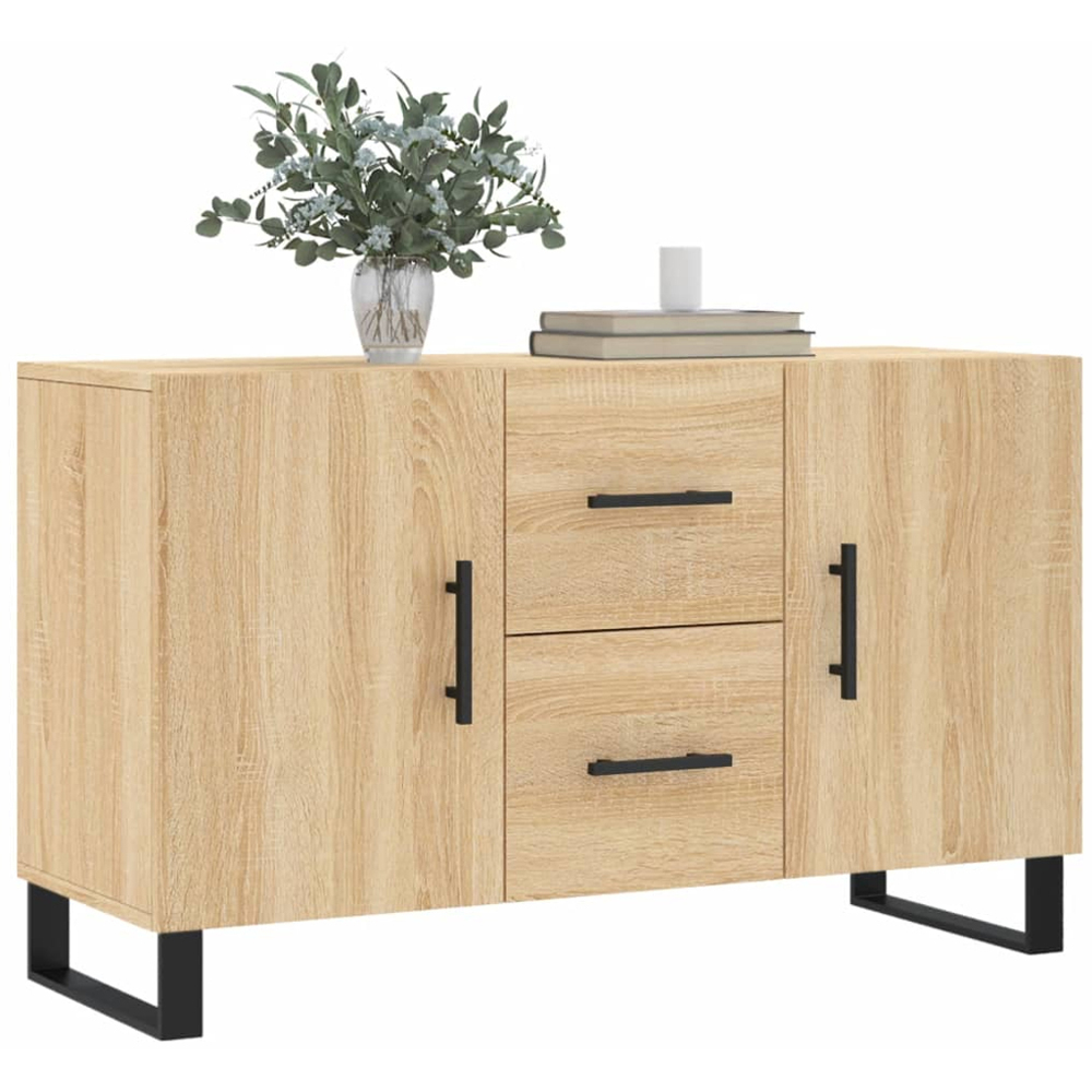 vidaXL 2 Door 2 Drawer Sonoma Oak Sideboard Image 3