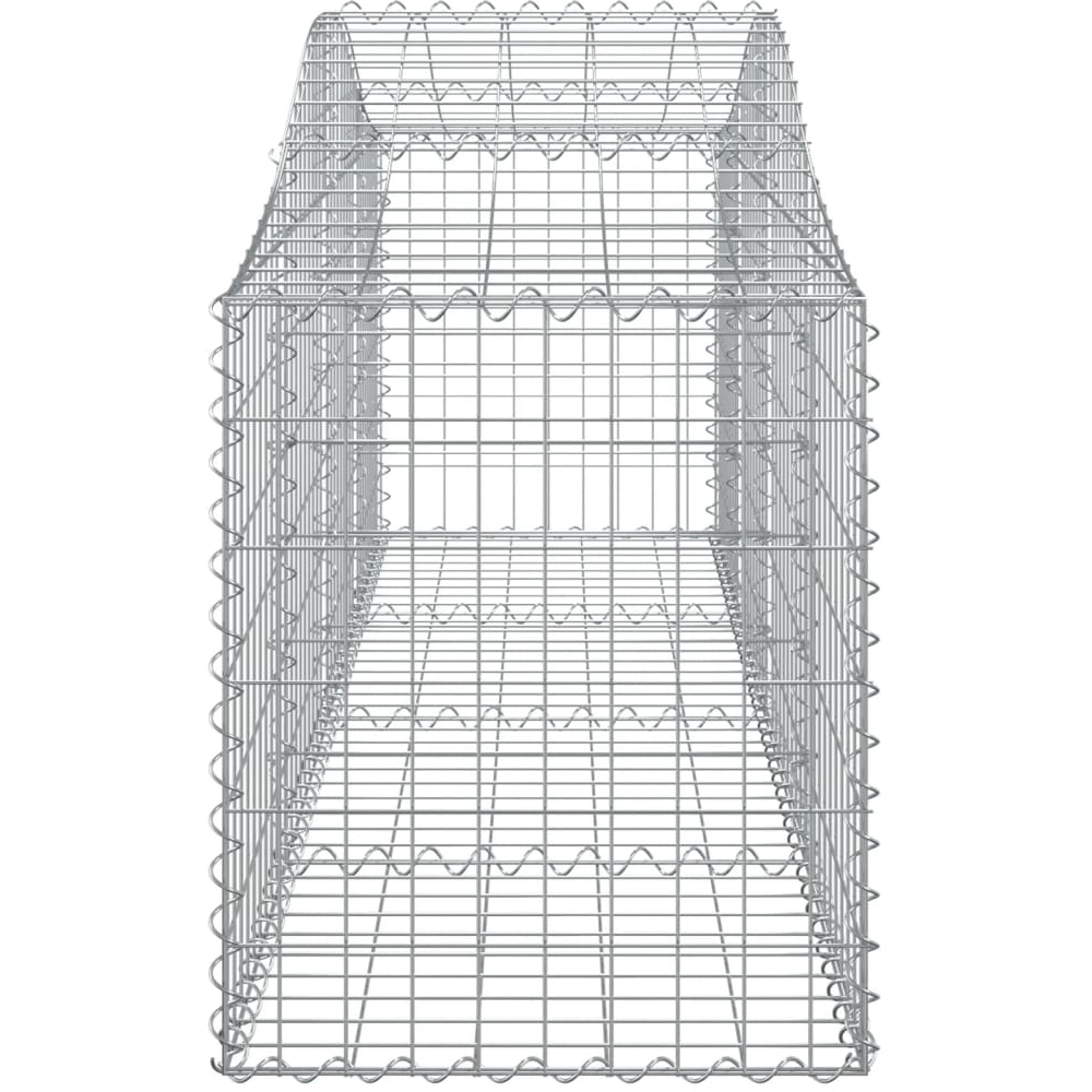 vidaXL Silver Galvanised Iron Arched Gabion Basket 60/80 x 200 x 50cm Image 5