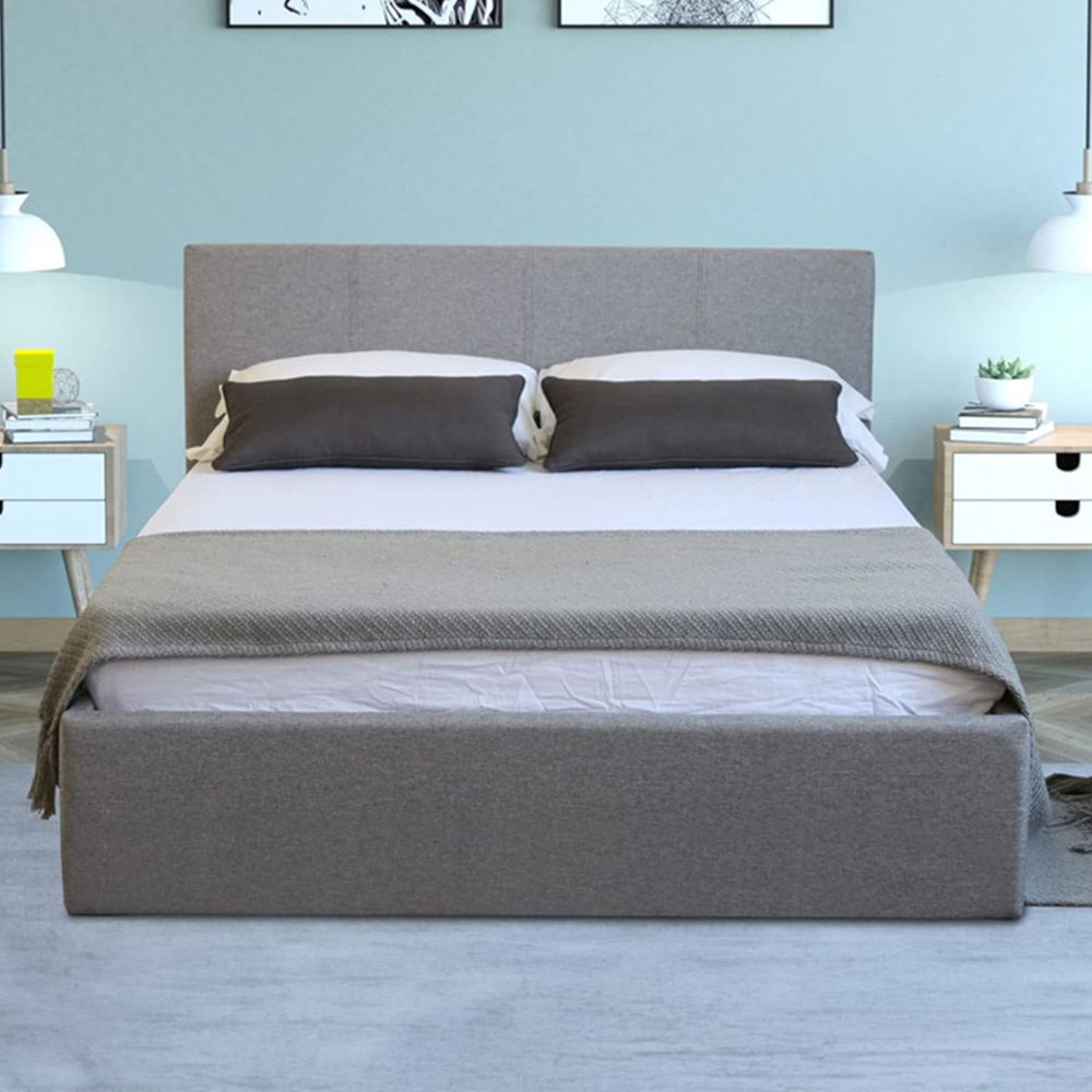 Home Treats Small Double Grey Ottoman Bed with Mattress Image 8
