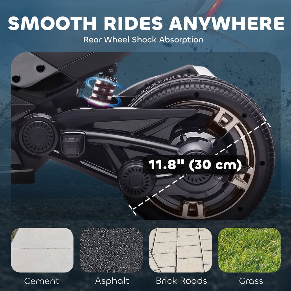 AIYAPLAY Kids Black Ride On Electric ATV Quad Bike 12V Image 6