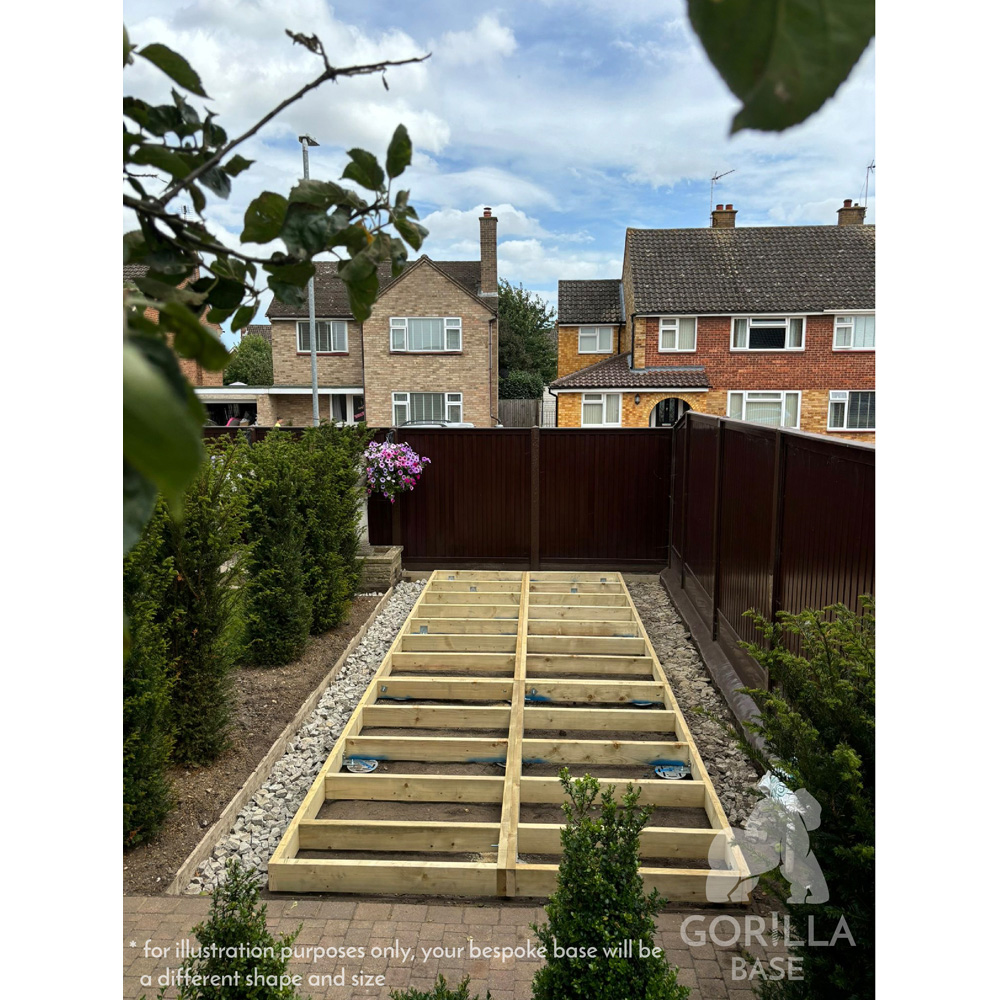 Shire Gorilla Base PRO B Bespoke Installed 73 to 90 sq ft Garden Building Base with Groundscrews Image 7