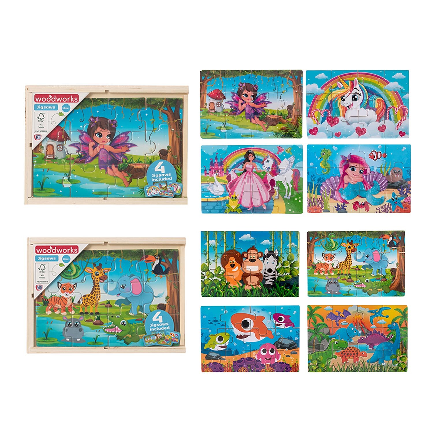 Woodworks 4 Wooden Puzzles in Box Image