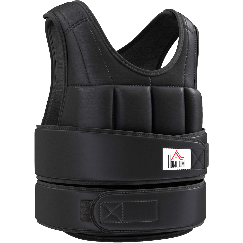 HOMCOM Black Adjustable Metal Sand Weight Vest 10kg Image 1