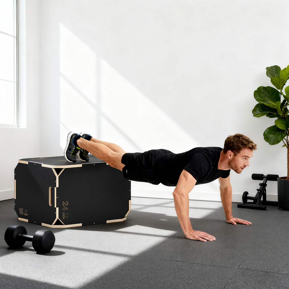 SPORTNOW Non-Slip Corner-free Wooden Plyo Box 41 x 61 x 51cm Image 3