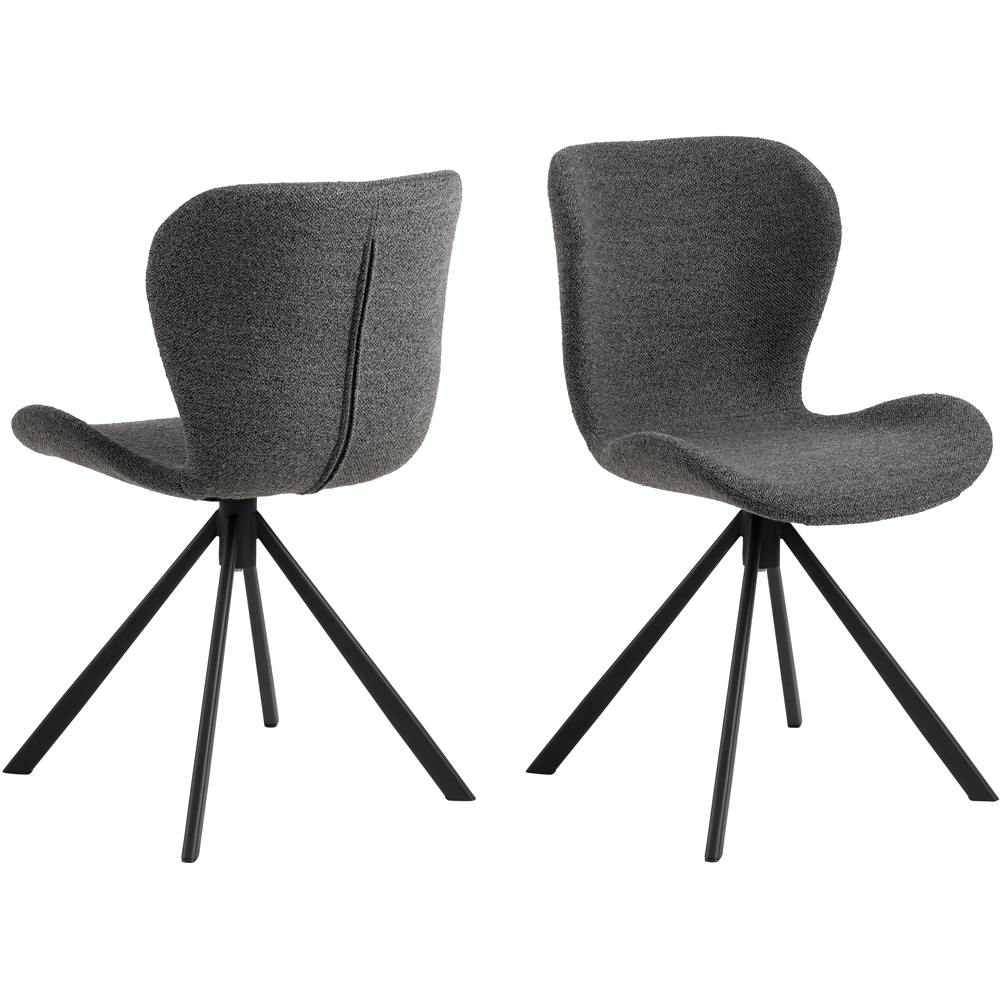 Florence Batilda Set of 2 Grey Swivel Dining Chair Image 4