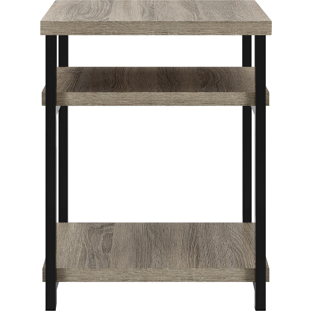 Dorel Elmwood 3 Shelf Weathered Oak End Table Image 3