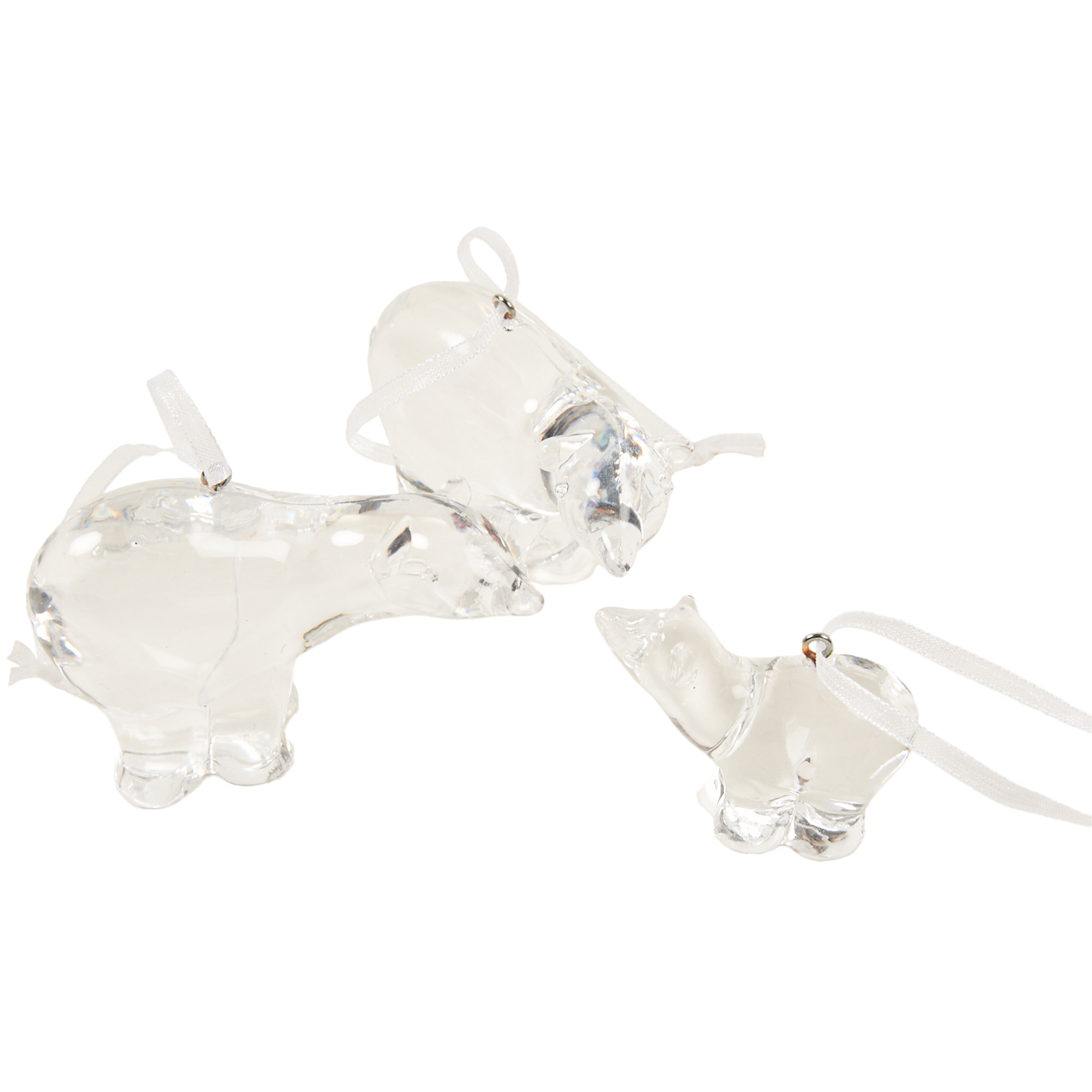 Set of 3 Acrylic Polar Bears - Silver Image 5