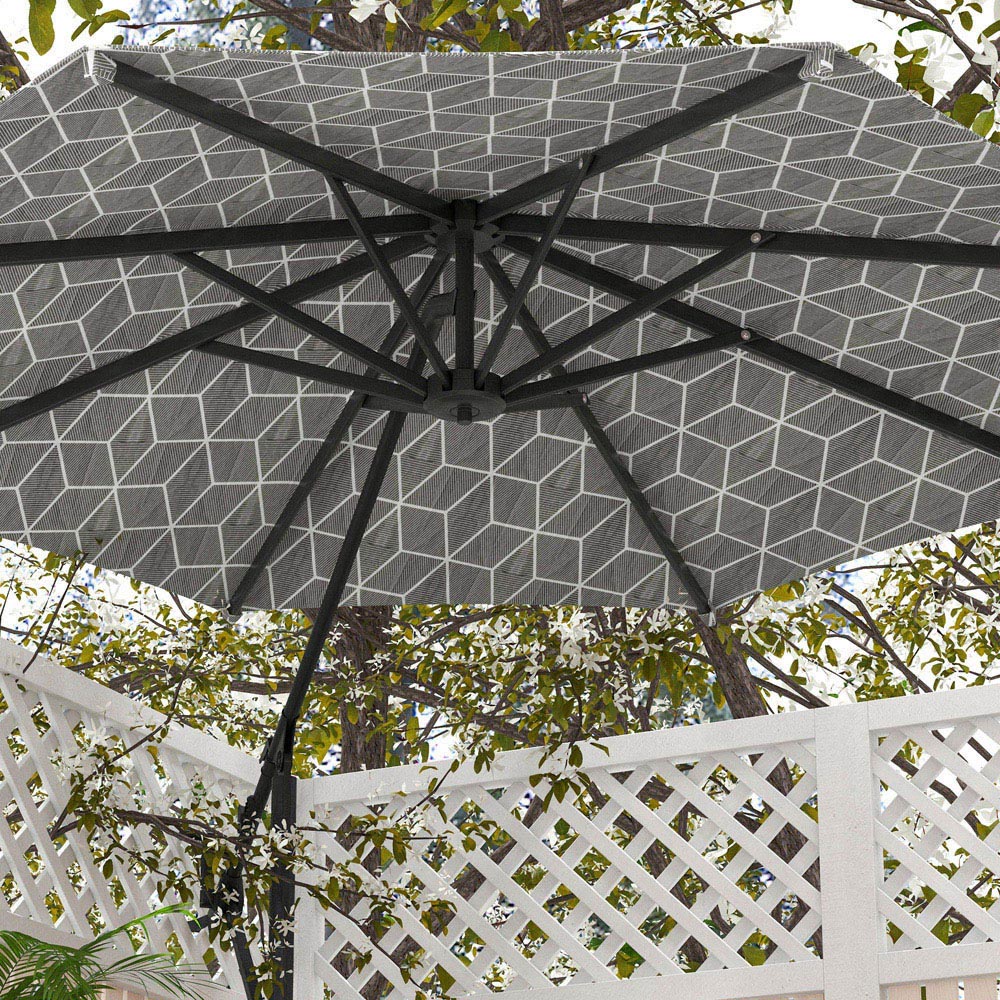 Outsunny 2 in 1 Convertible Cantilever Parasol with Cross Base 3m Image 3