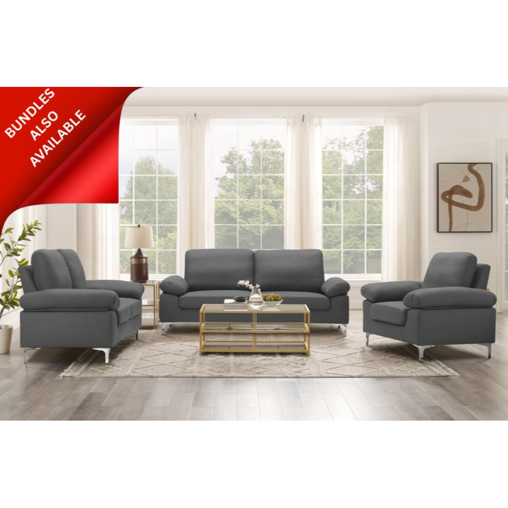 Kosy Koala 3 Seater Grey Fabric Sofa Image 6
