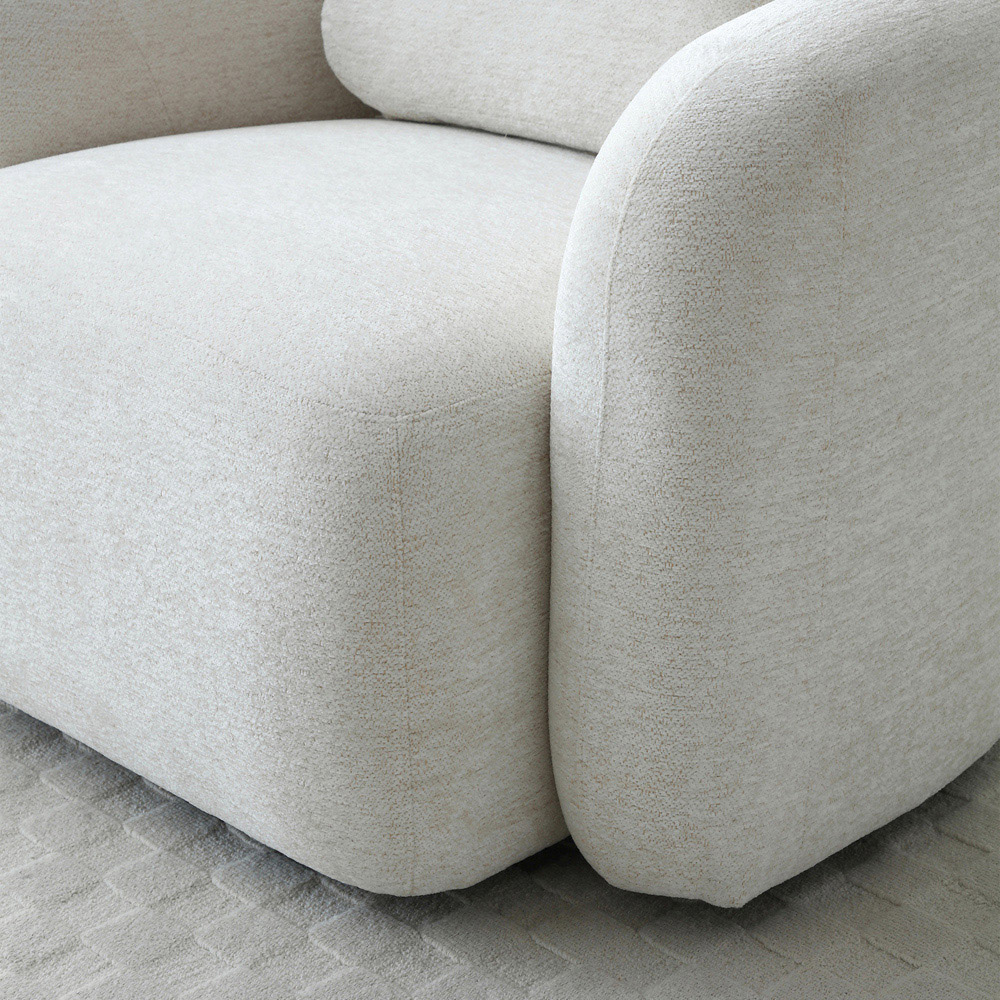 Molly Natural Soft Chenille Swivel Armchair Image 6