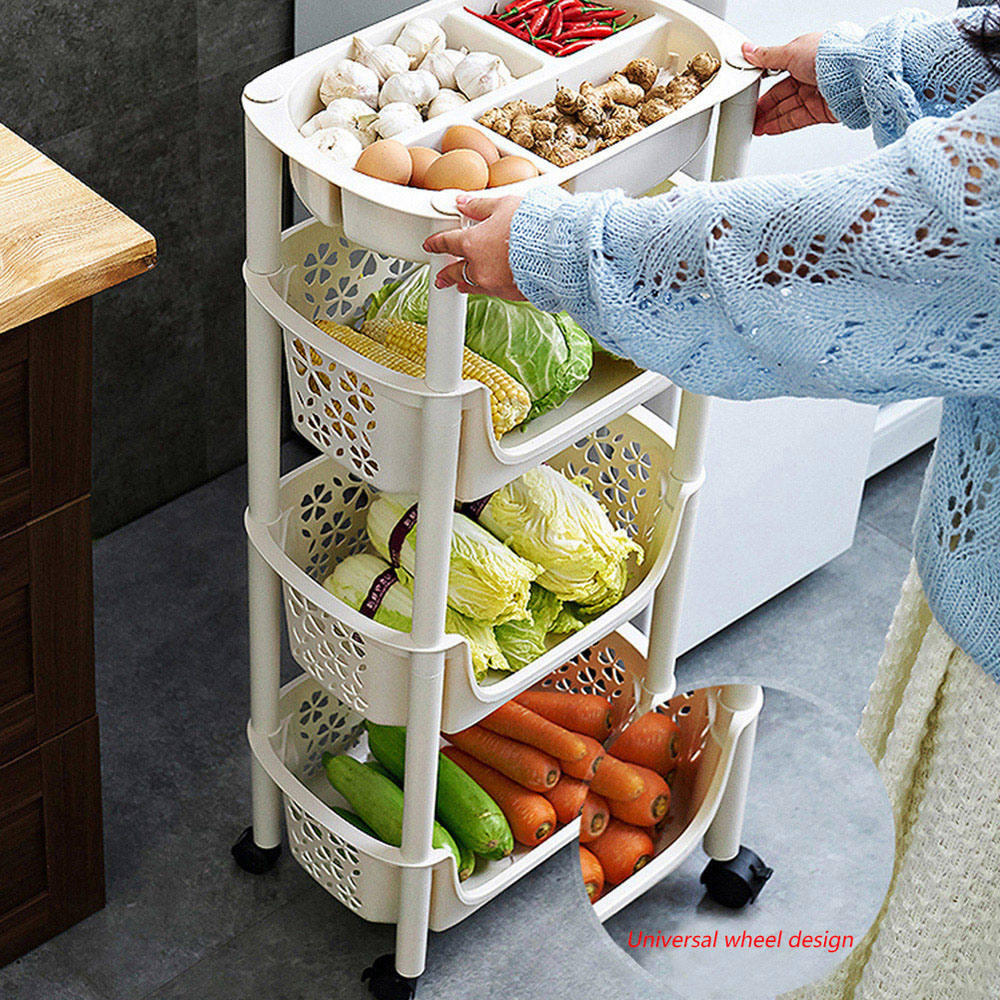 Living and Home White 4 Tier Multi Functional Storage Rack Image 2