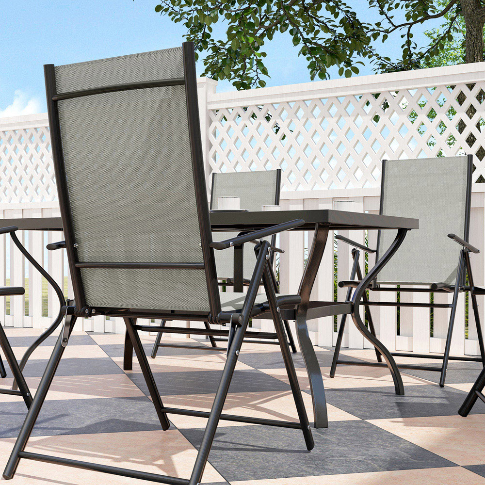 Outsunny 6 Seater Garden Dining Set Khaki Image 3
