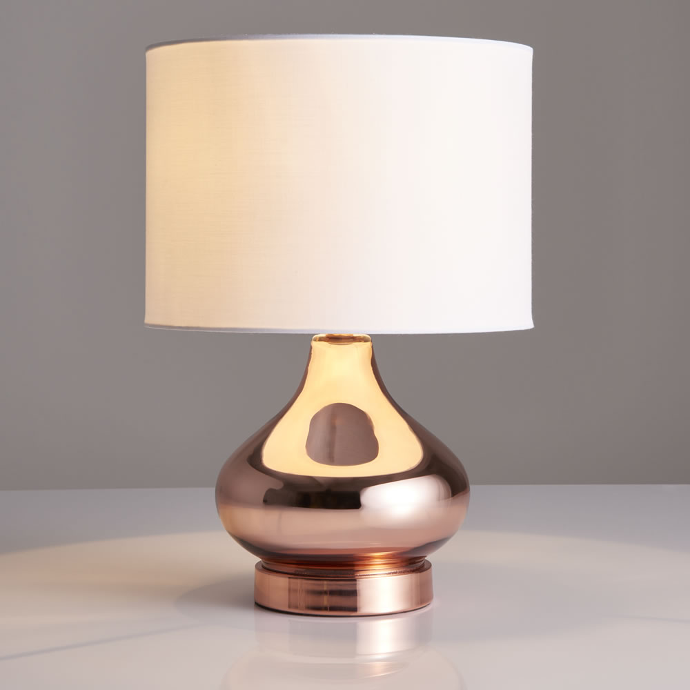 Wilko Copper Effect Table Lamp Image 2