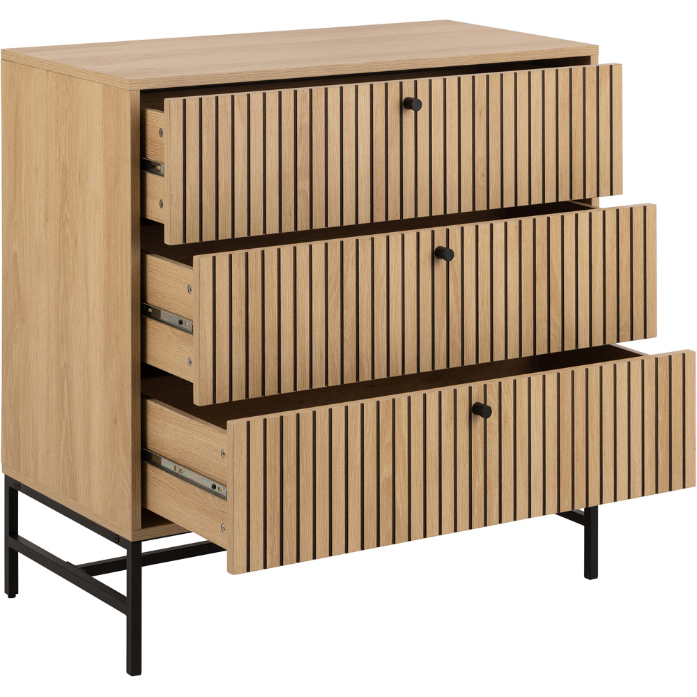 Florence Albany 3 Drawer Oak Chest of Drawers Image 5