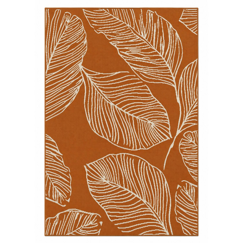 Portland Rugstyle Terracotta Leaf Rug 80 x 150cm Image 2