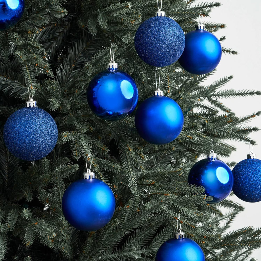 Shatchi 5cm Blue Shatterproof Christmas Baubles 9 Pack Image 5