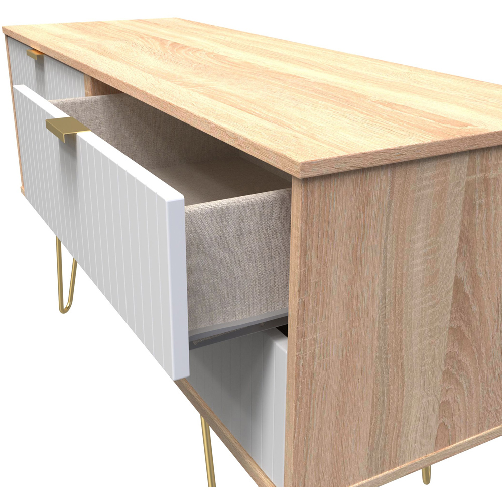 Crowndale 4 Drawer White Matt and Bardolino Oak Chest of Drawers Ready Assembled Image 6