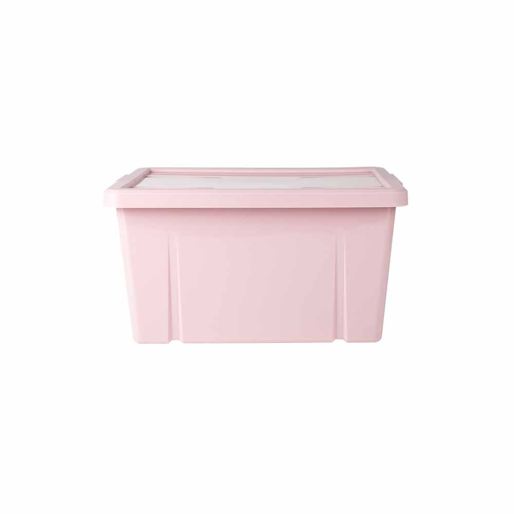 Wilko 20L Storage Box Blush Pink Image 1