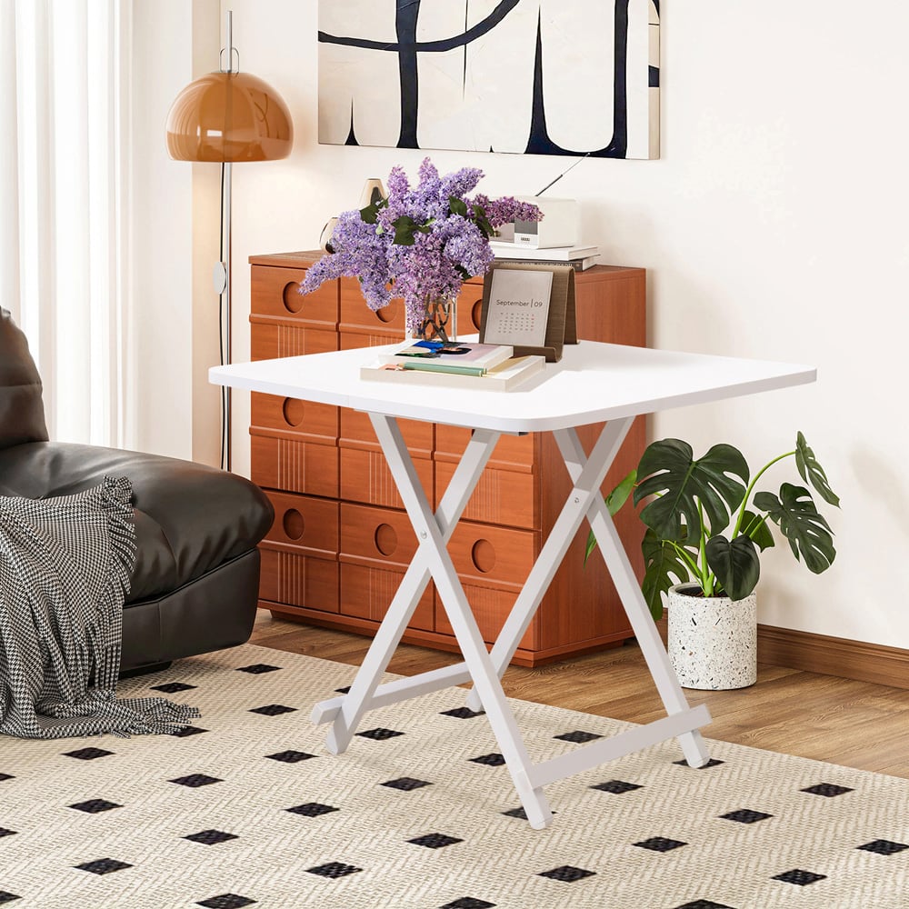 Living and Home 2 Seater White Foldable MDF Dining Table Image 7