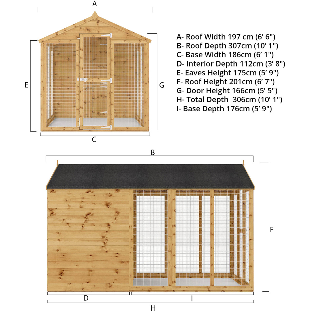 Mercia 10 x 6 Staffordshire Dog Kennel and Run Image 8
