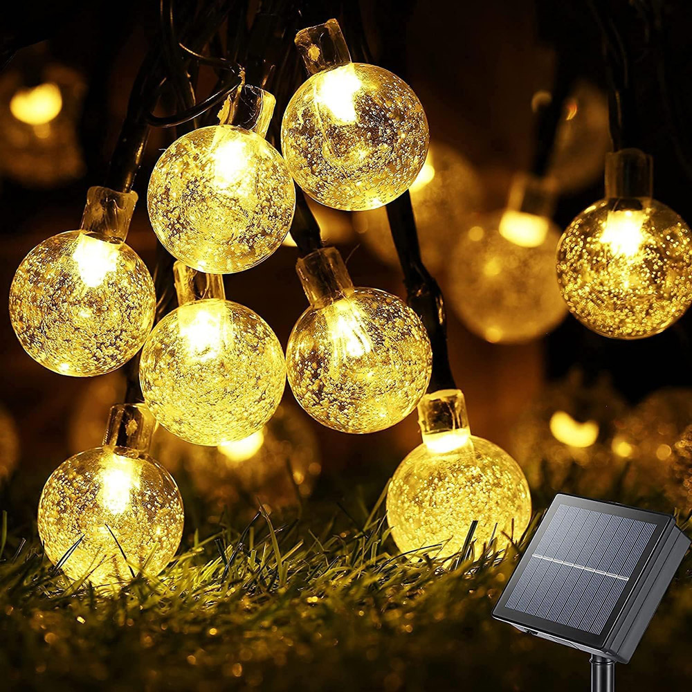 ExtraStar 50 Warm White LED Garden Solar Bubble String Light Image 2