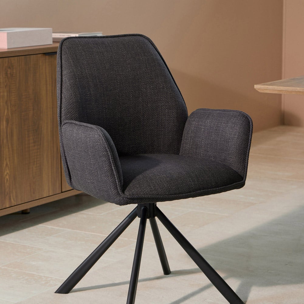 Florence Glenda Grey Swivel Dining Chair Image 8