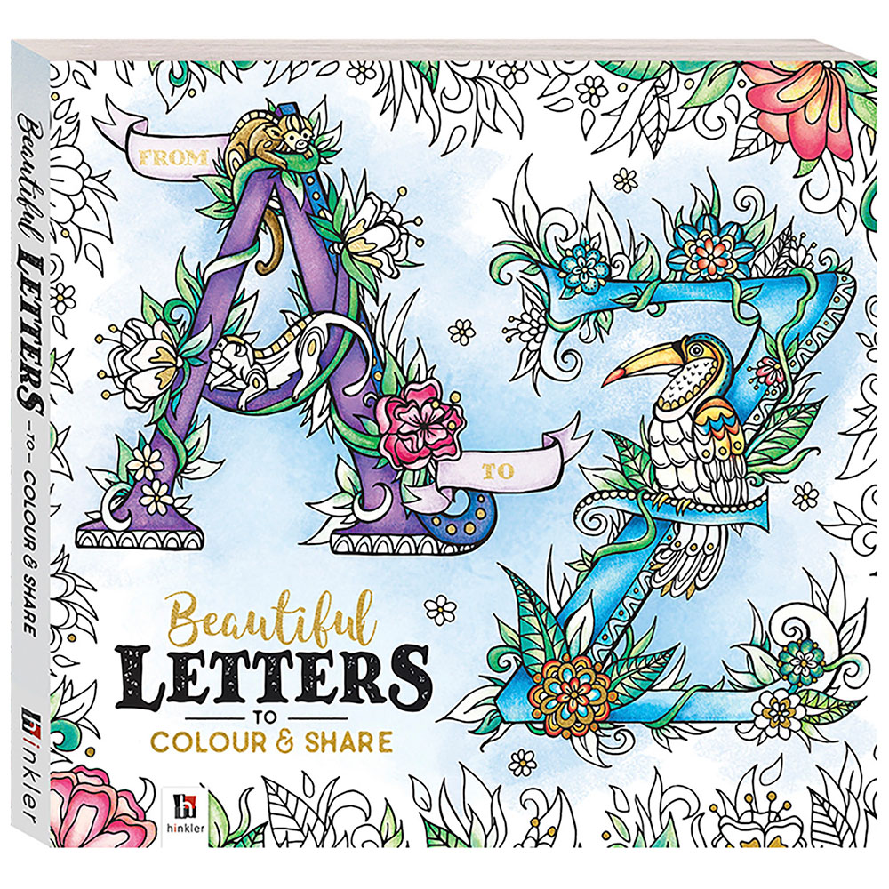 Hinkler Beautiful Letters Colouring Book Image