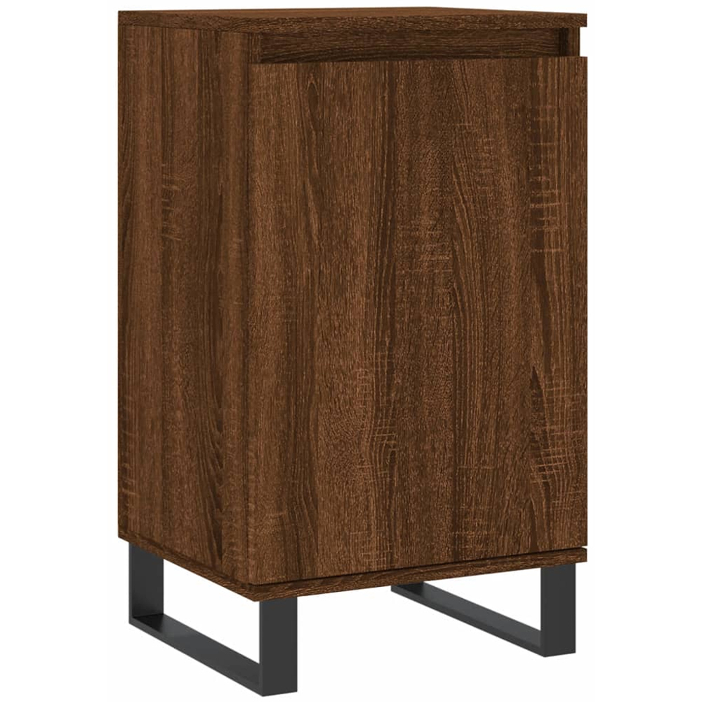 vidaXL Single Door Brown Oak Sideboard Set of 2 Image 5
