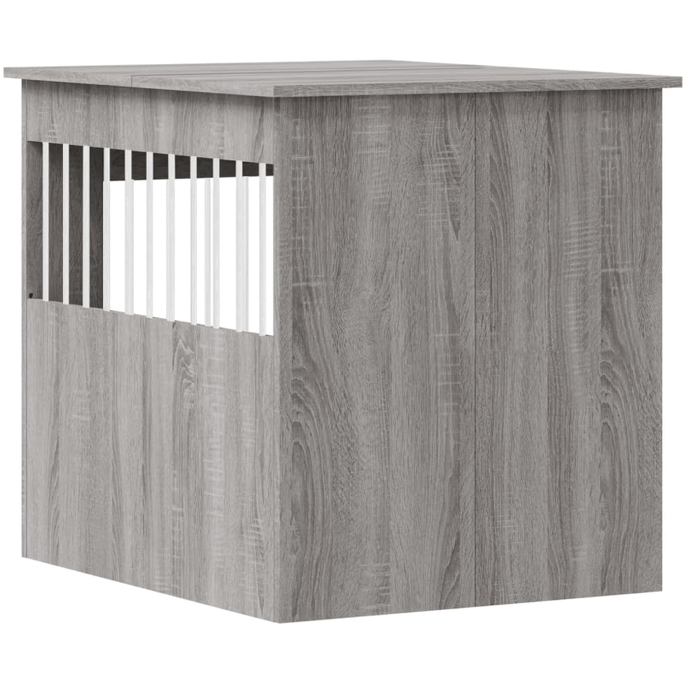 vidaXL Grey Processed Wood Dog Crate Furniture 64.5 x 80 x 71cm Image 8