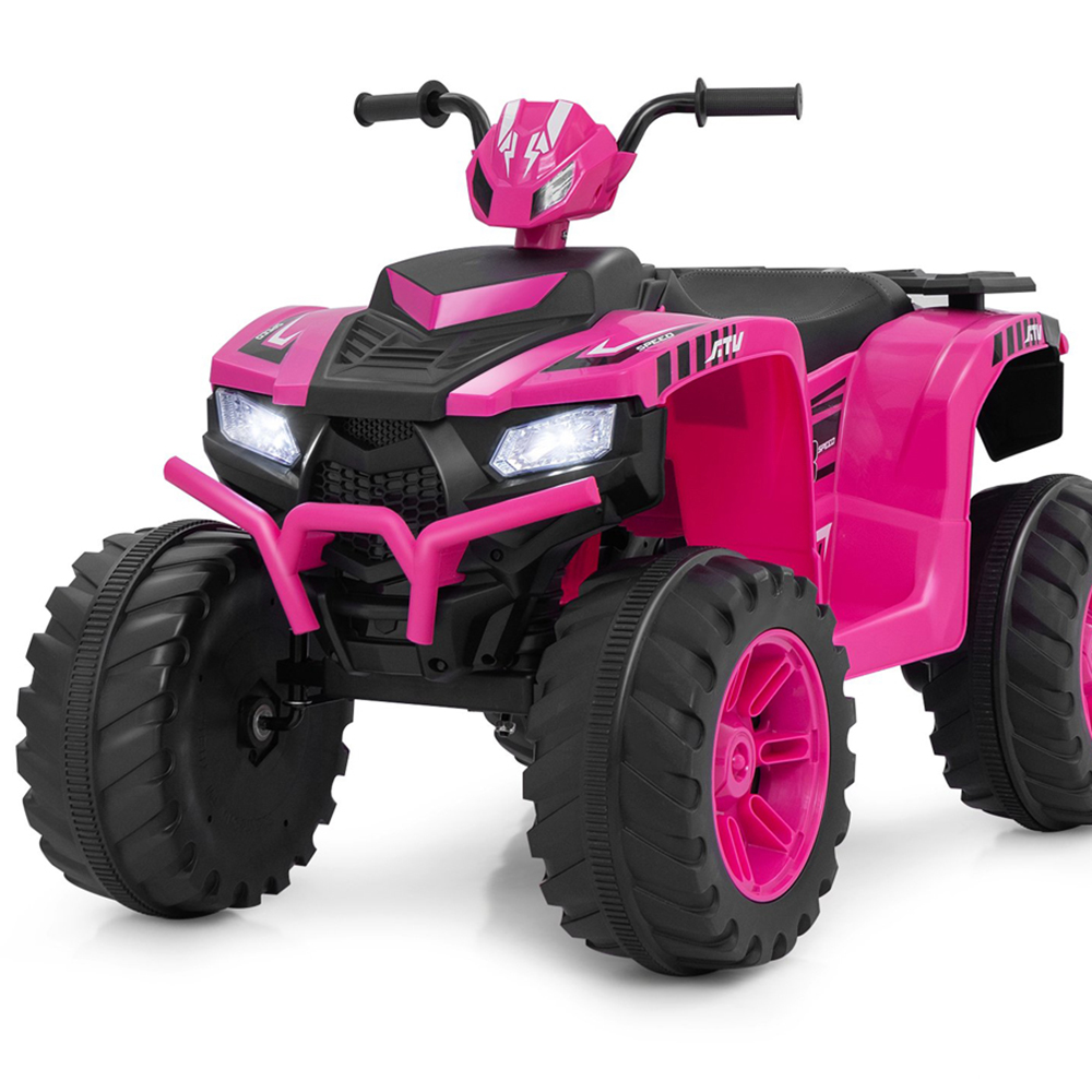 Costway Kids Pink Ride On ATV Toy Car with LED Lights and Wireless Connection 24V Image 3