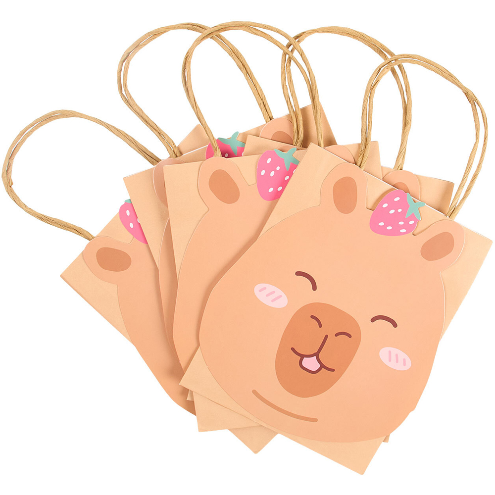 Pack of 10 Capybara Party Bags Brown Image 3