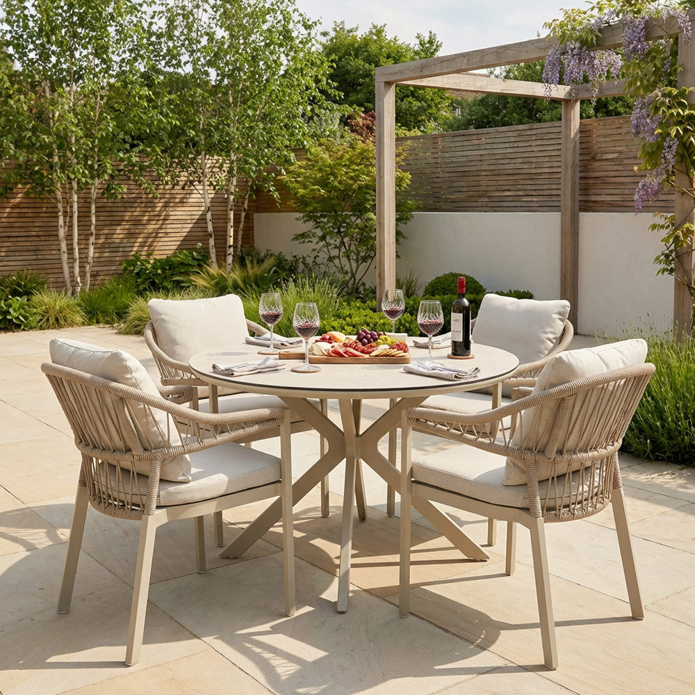 Hampton Dining Table and Chair Set Neutral Image 3