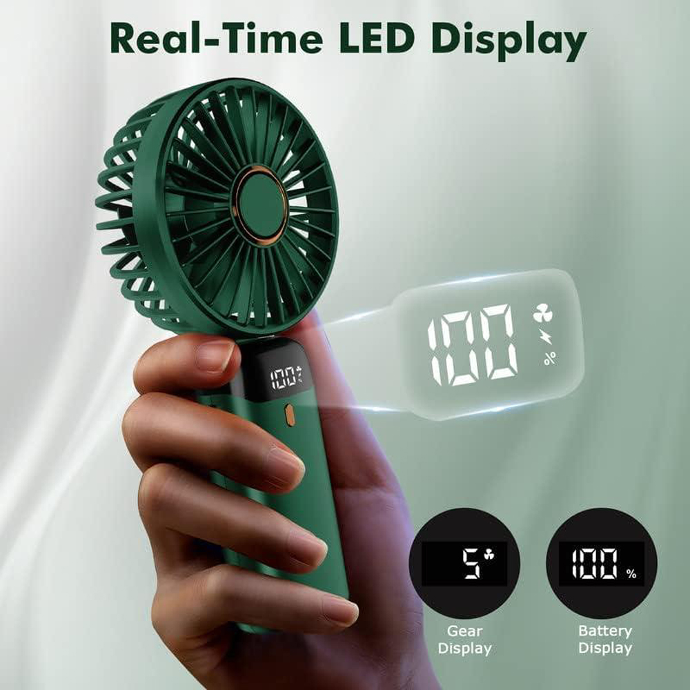 Dyzi 2 in 1 Green Portable Mini Handheld Fan Image 4
