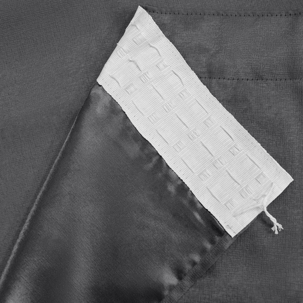 Velosso Westwood Charcoal Tape Top Curtains 168 x 183cm Image 3