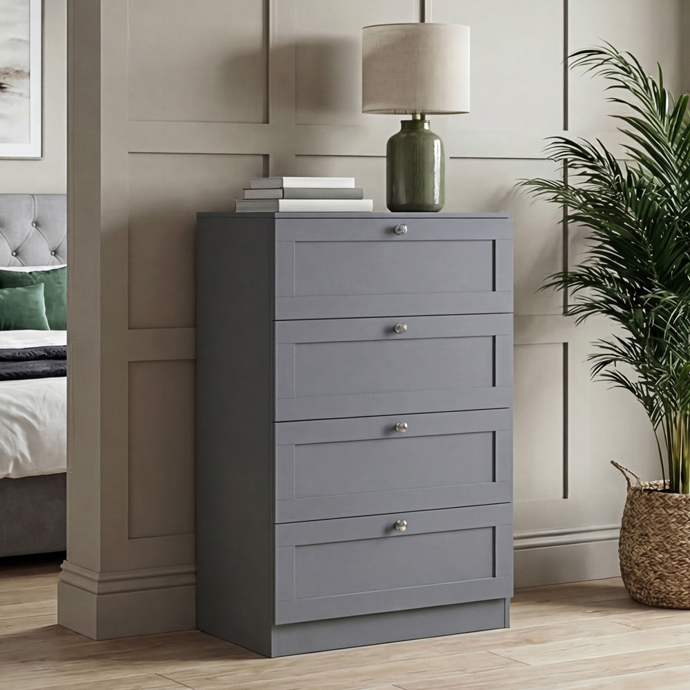 VIDA DESIGNS Altino 4 Drawer Grey Shaker-Style Chest of Drawers Image 3