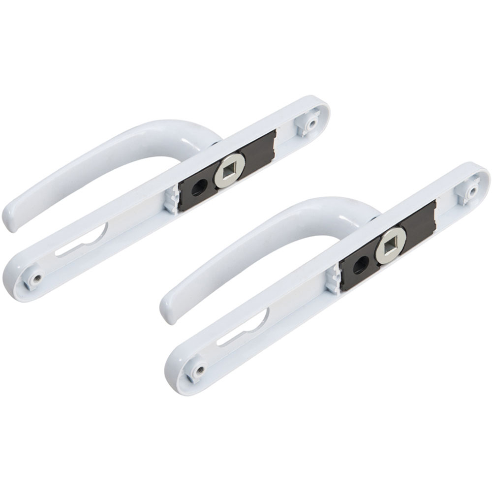 Living and Home Single Pair White Aluminium Alloy Door Handles without Lock Cylinder Image 3