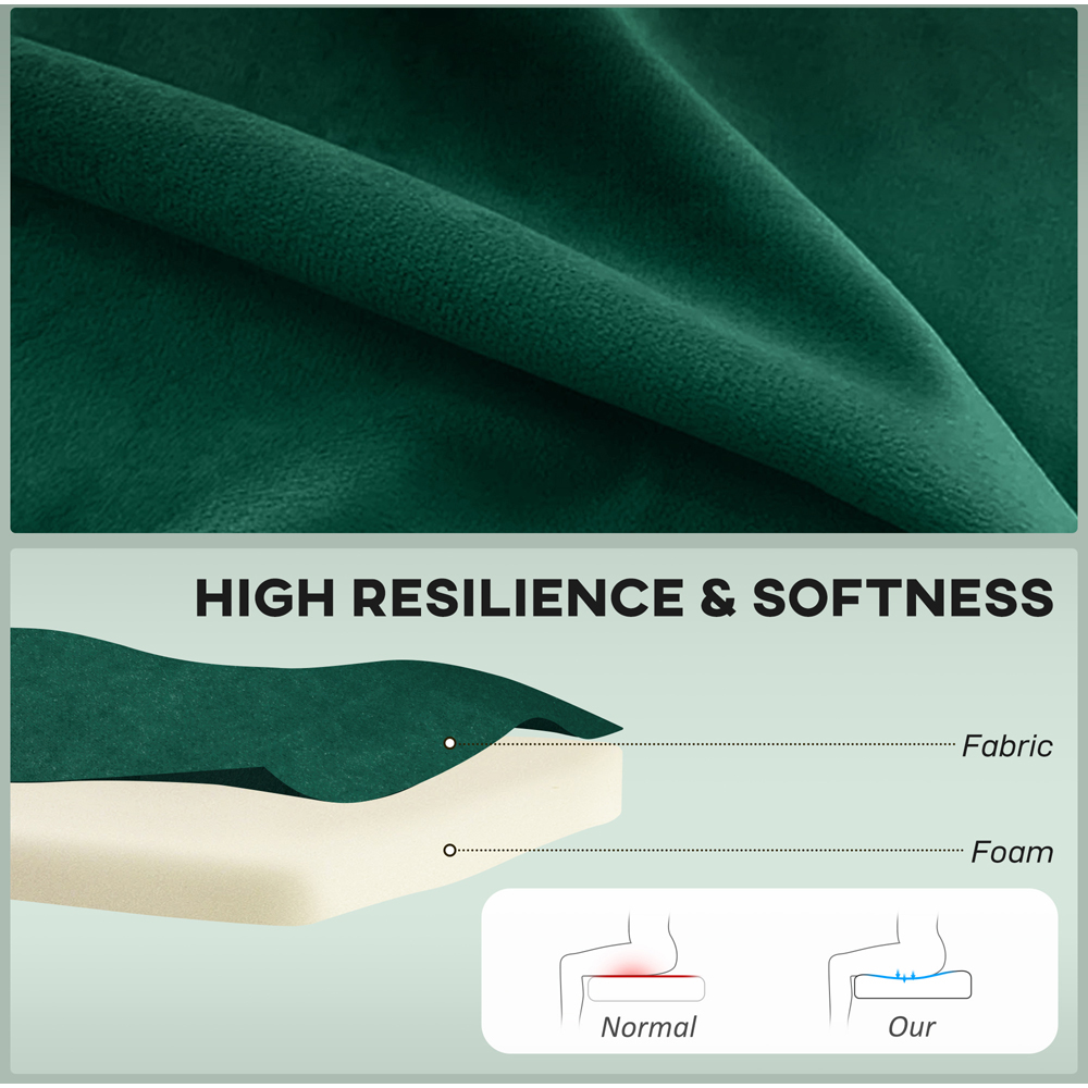 Portland 2 Seater Dark Green Padded Loveseat Sofa Image 4