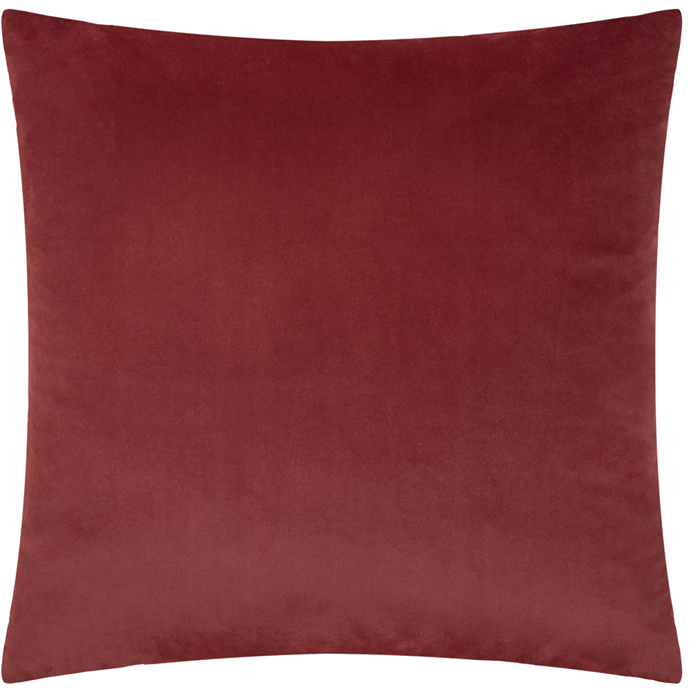 Paoletti Savoy Burgundy Stripe Velvet Reversible Cushion 50 x 50cm Image 3