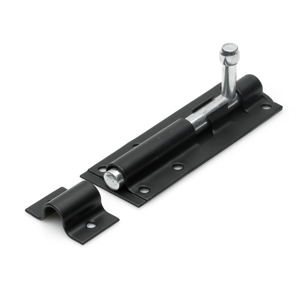 Wilko 100mm Black Japanned Tower Bolt